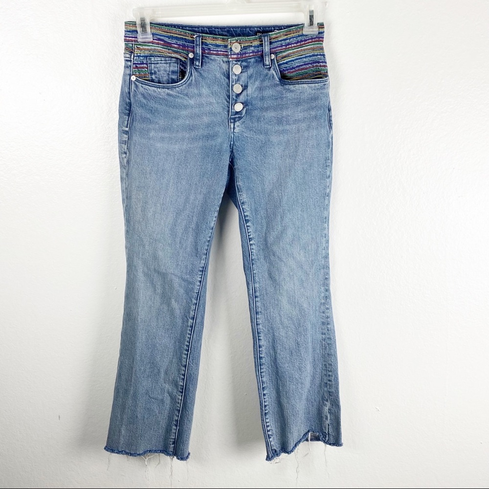 BLANK NYC The Varick Kick Flare Exposed Button Fly Jeans, Size 27